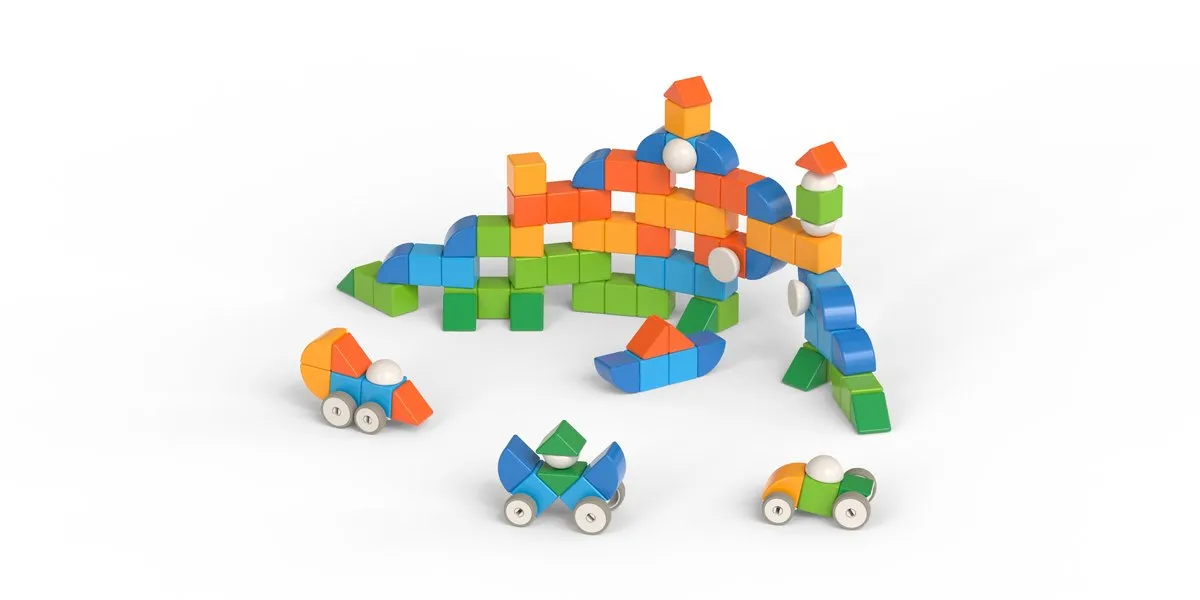 Geomag Magicube 4 Shapes Recycled Bulk - 128 Stuks - Multikleur
