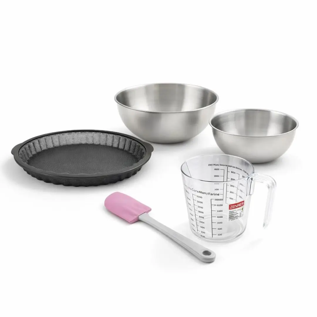 Zenker Bakkersset - Siliconen taartvorm 25cm + 2 kommen + spatel
