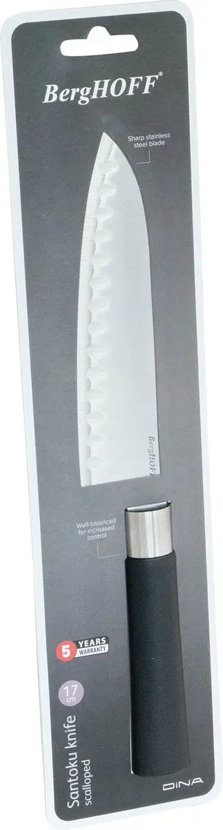 BergHOFF DiNA Santoku Mes 17cm - Zwart