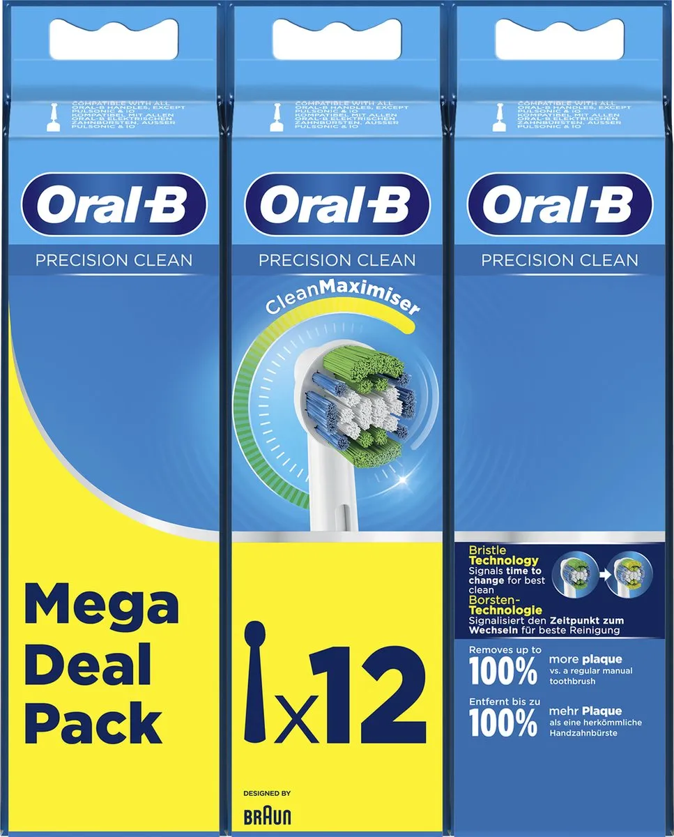 Oral-B Precision Clean Opzetborstels 12 Stuks - Wit