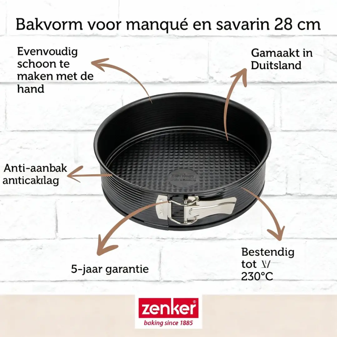Zenker Bakvormen Set 28cm - Zwart - 2 Stuks