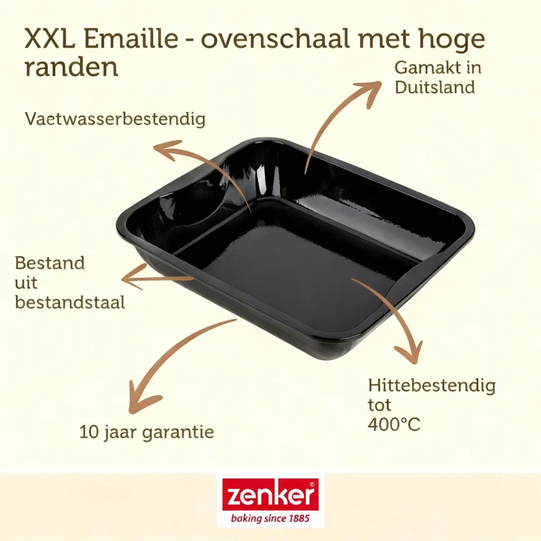 Zenker 7203 XXL Ovenschaal 7,1L - Zwart