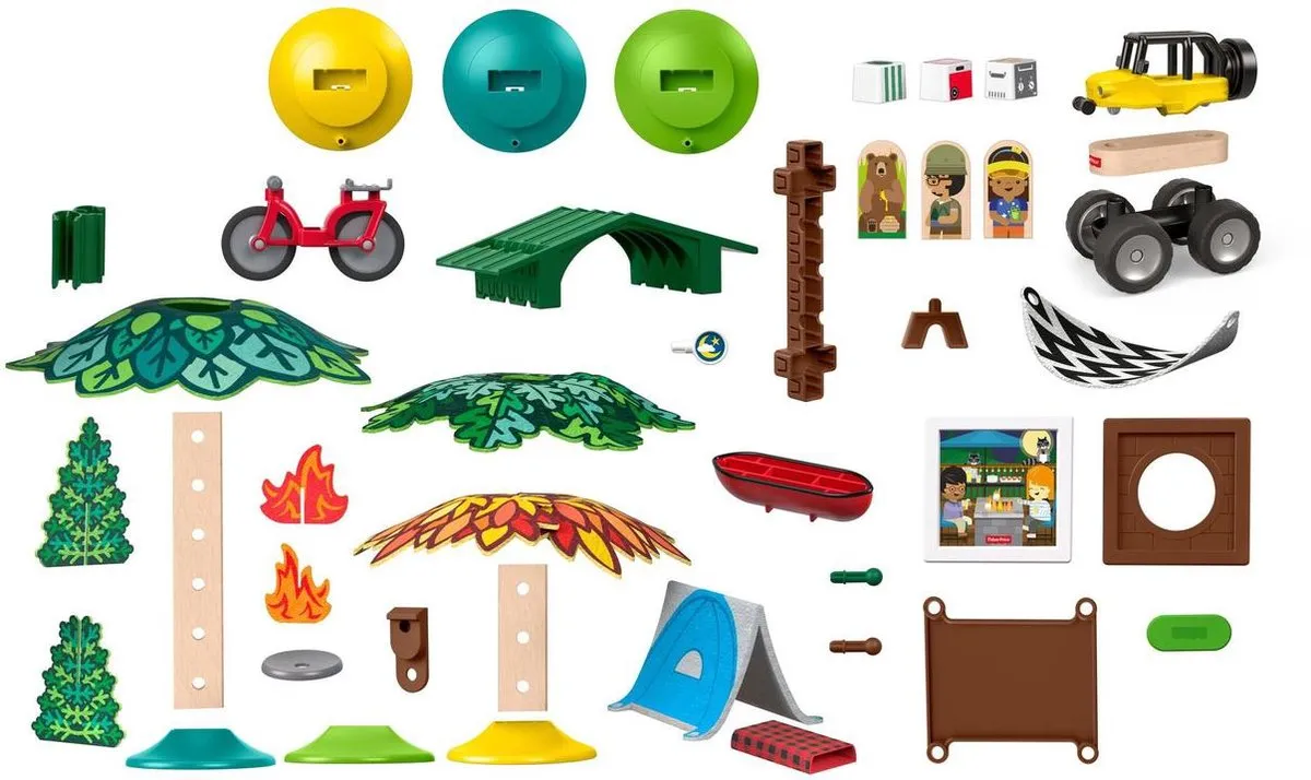 Fisher Price Wonder Makers Kampeerterrein - 70 Onderdelen - 40+ Figuren - Multicolor