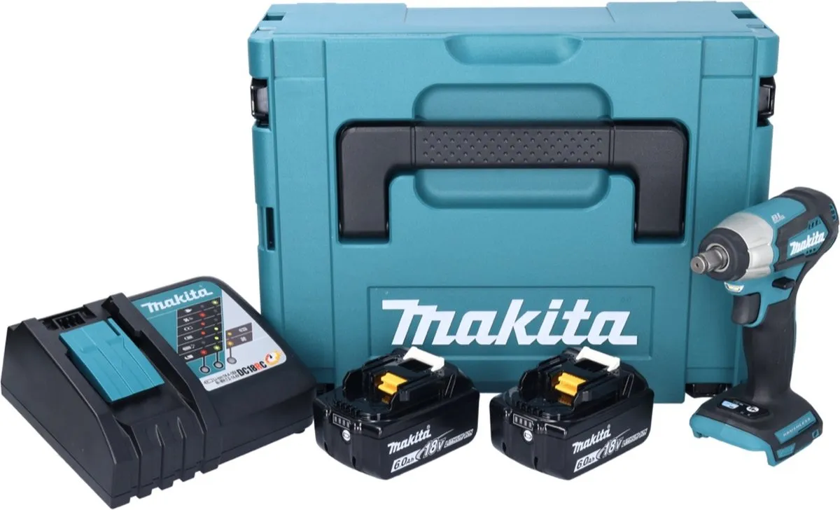 Makita DTW 181 RGJ Slagmoersleutel 18V 210Nm - 2x 6.0Ah + Lader - afbeelding 2 van 5