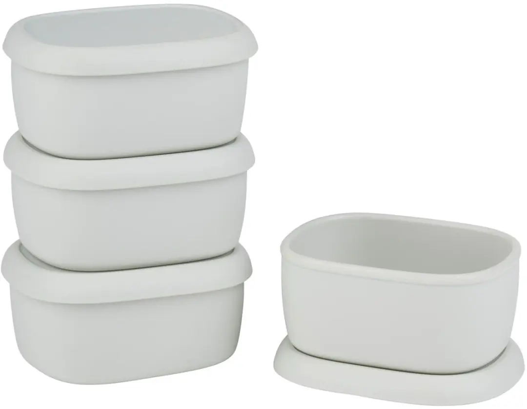 Alpina Silicone Foodcontainer 0.20L - 4-delig Lichtgrijs