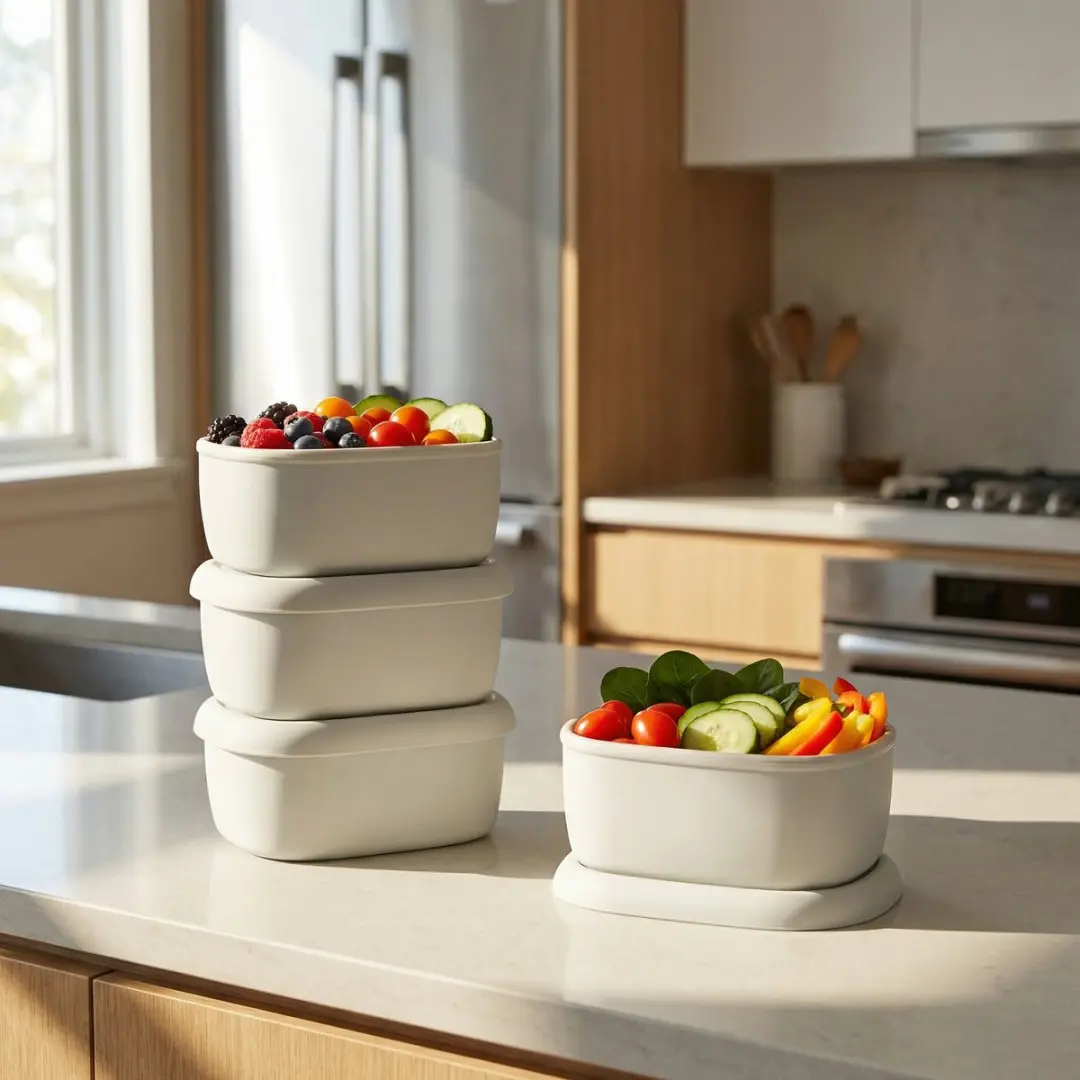 Alpina Silicone Foodcontainer 0.20L - 4-delig Lichtgrijs