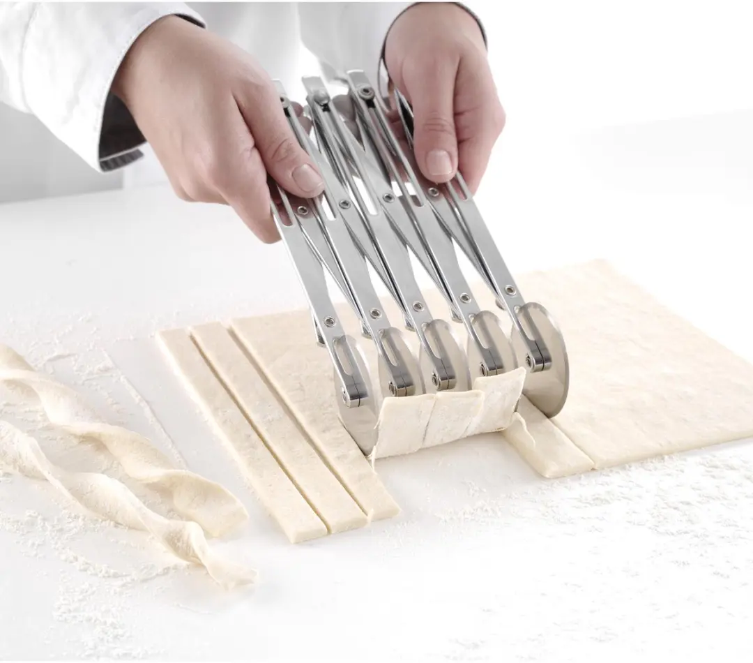 HENDI Jan-Hagelsnijder - 5 Roestvrijstalen Snijwielen 222x56x55mm