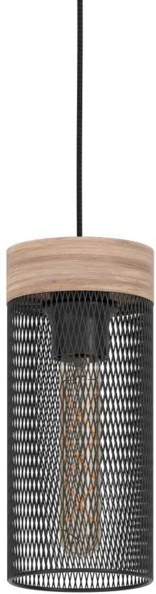 Eglo Kilnsdale Hanglamp E27 - 81cm - Hout/Staal Zwart/Bruin