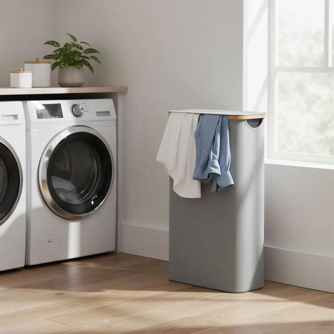Songmics Wasmand LCB506G01V1 - 65L Opvouwbaar - 4 Vakken - Grijs