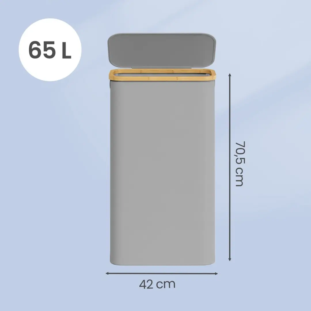 Songmics Wasmand LCB506G01V1 - 65L Opvouwbaar - 4 Vakken - Grijs