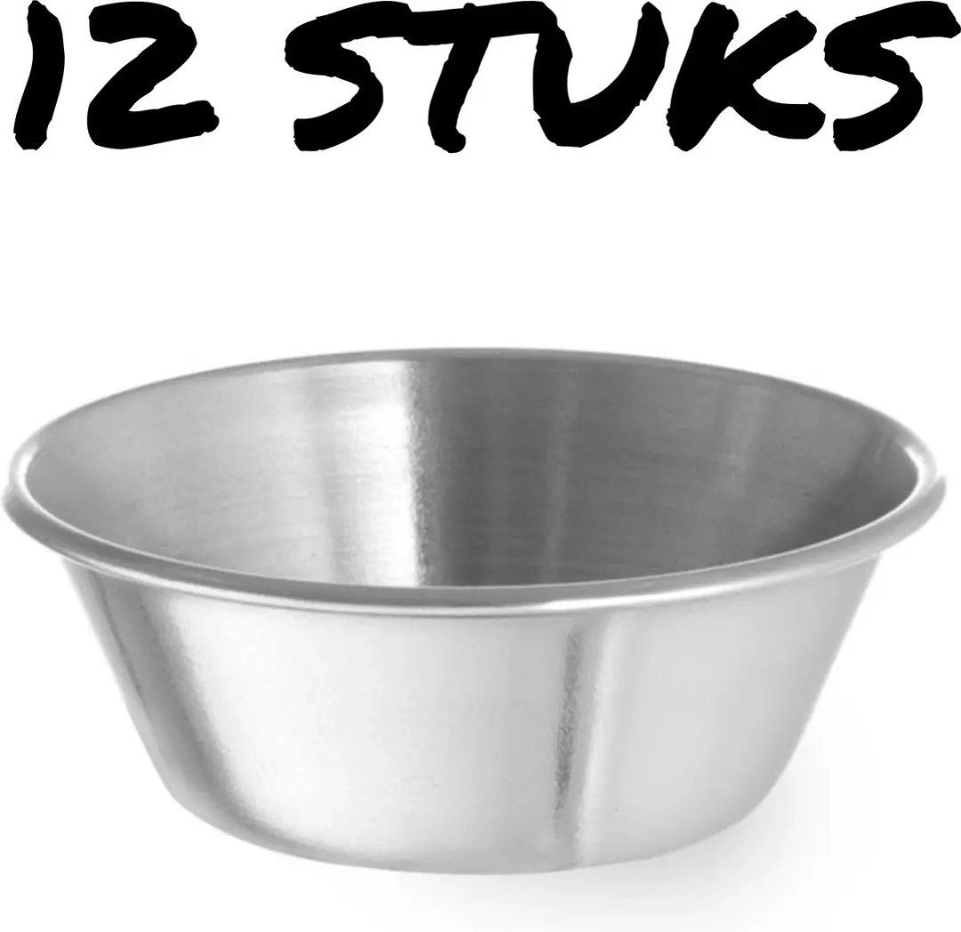 HENDI Roestvrijstalen Ramekin Set 12 Stuks - 0,07L