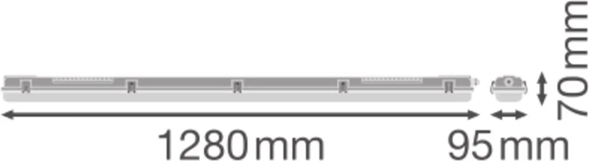 LEDVANCE LED Waterdichte Montagebalk 120cm - IP65 - Donkergroen