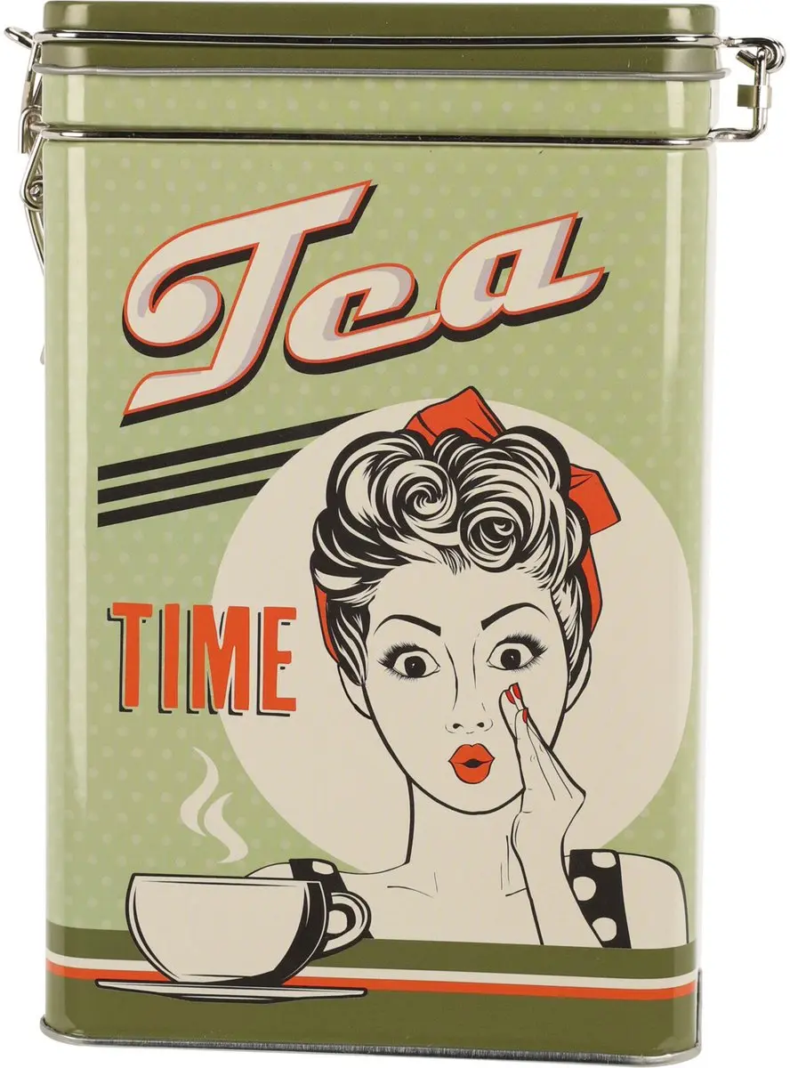 Excellent Houseware Thee Bewaarblik - Retro Groen 0,5L