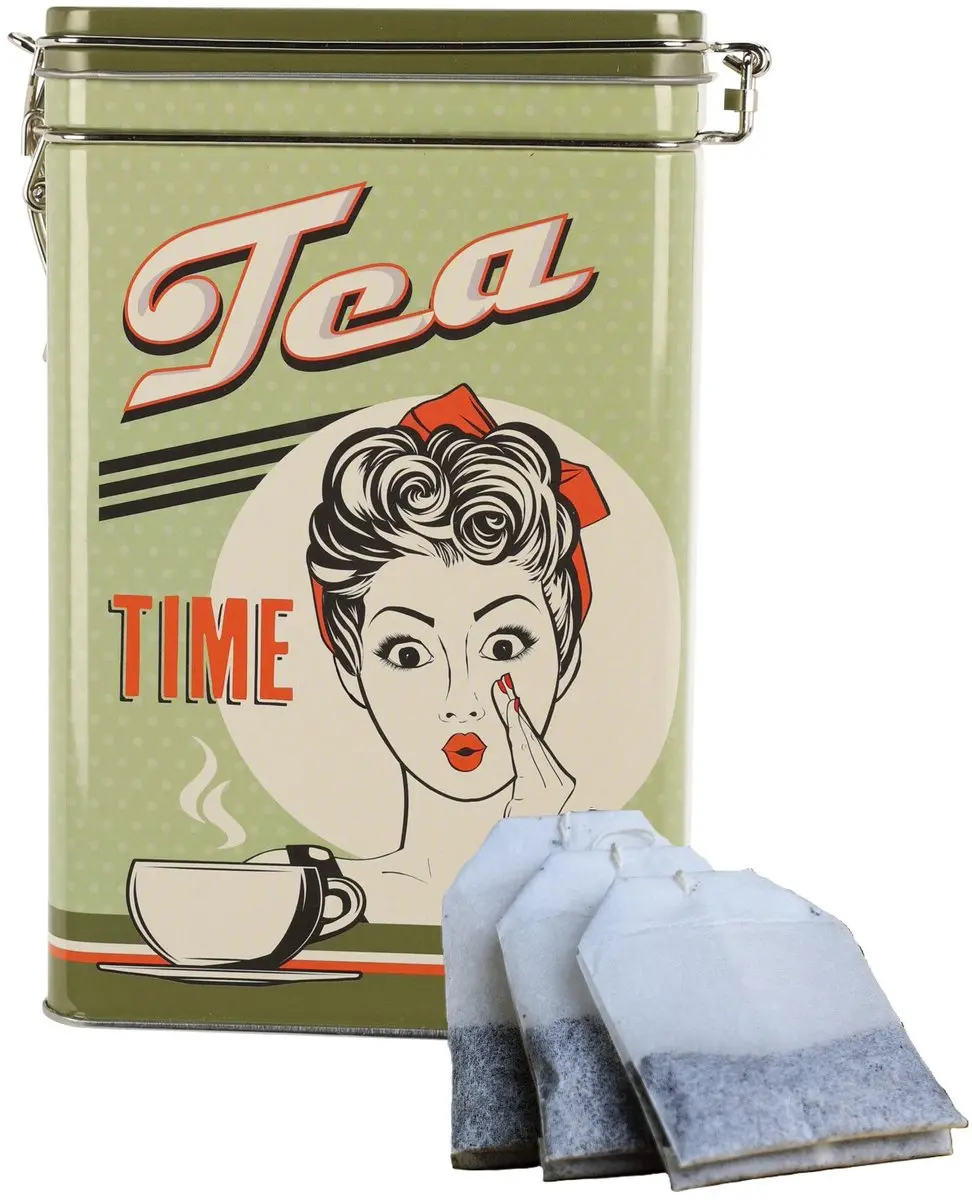 Excellent Houseware Thee Bewaarblik - Retro Groen 0,5L