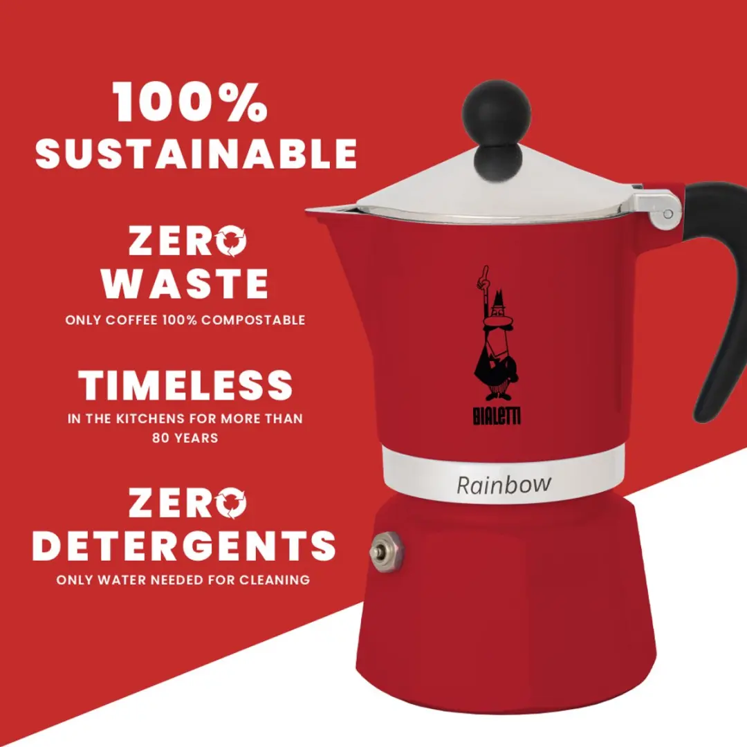Bialetti Rainbow Percolator 1 Kop - Rood