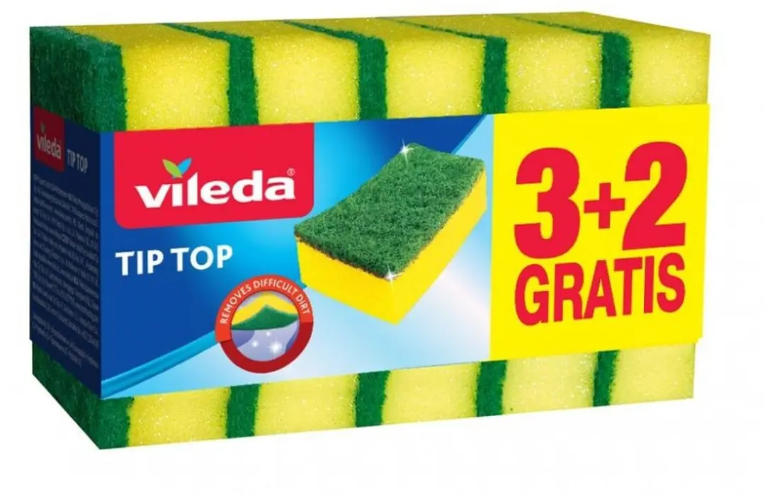 Vileda Sponzen 173845 - 5 Stuks - Geel/ Groen