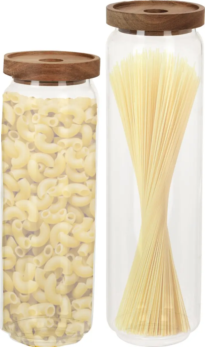 Excellent Houseware Keuken Voorraadpotten 5 Stuks - 1500ml & 1300ml Transparant