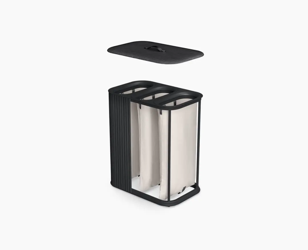 Joseph Joseph Tota Trio Luxe Wasmand 3x30L - Bamboe Zwart - afbeelding 6 van 6
