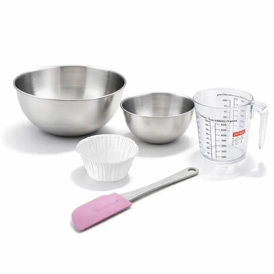Zenker Bakkersset Muffinvormpjes 30 Stuks - 2 Kommen & Spatel
