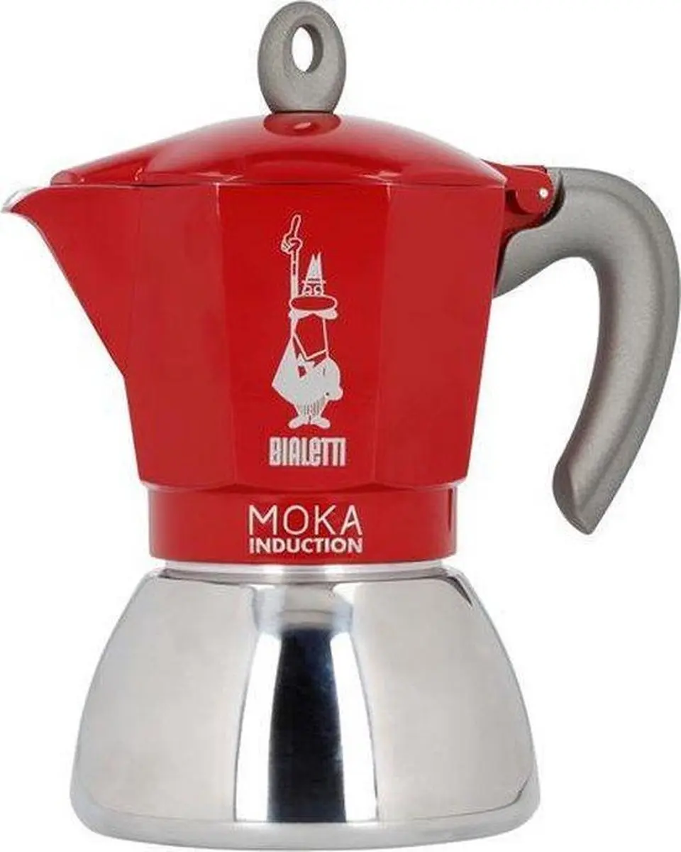 Bialetti Moka Inductie 4-kops 150ml - Rood + Proefpakket 750g