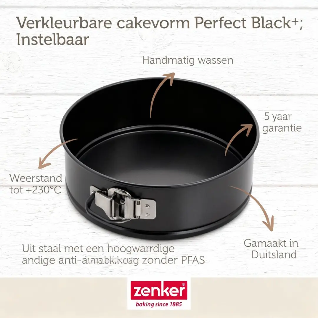 Zenker PerfectBack+ Uitrekbare Cakevorm 20-35cm - Zwart