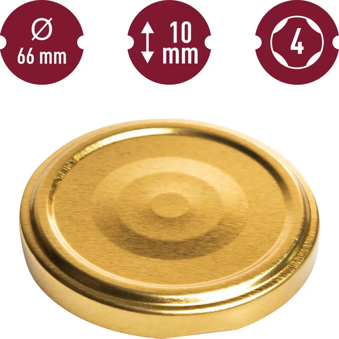 Browin Gouden Deksel Potten 6,6cm - 10 Stuks