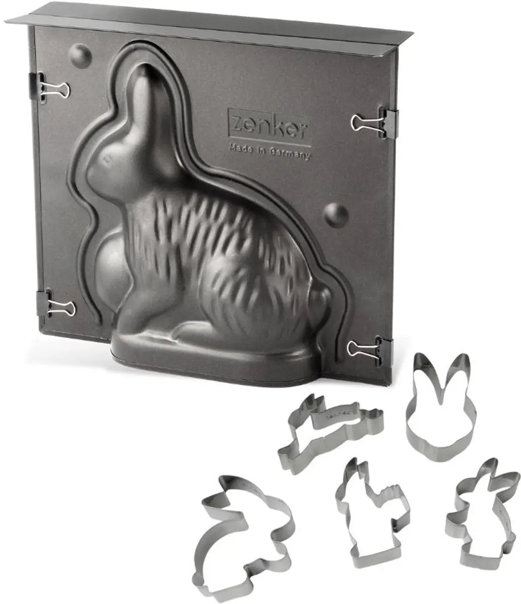 Zenker Pasen 3D Paashaas Mallenset & Koekjesvormpjes