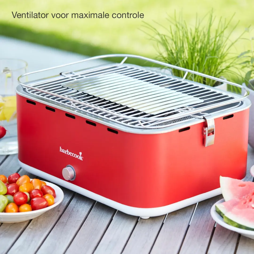 Barbecook Carlo Tafel BBQ Houtskool 33cm - Rood