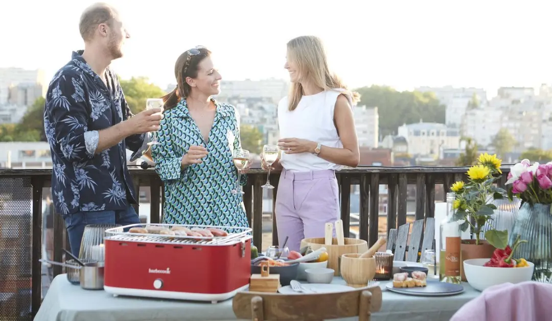 Barbecook Carlo Tafel BBQ Houtskool 33cm - Rood