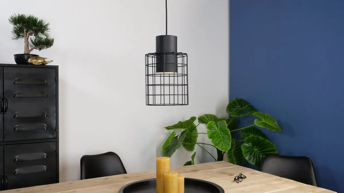 Eglo Milligan Hanglamp E27 - 3 Lichtpunten - Ø20cm - Zwart/Wit