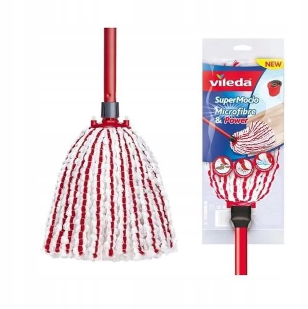 Vileda SuperMocio Microfibre & Power Systeem - Rood/Wit/Grijs