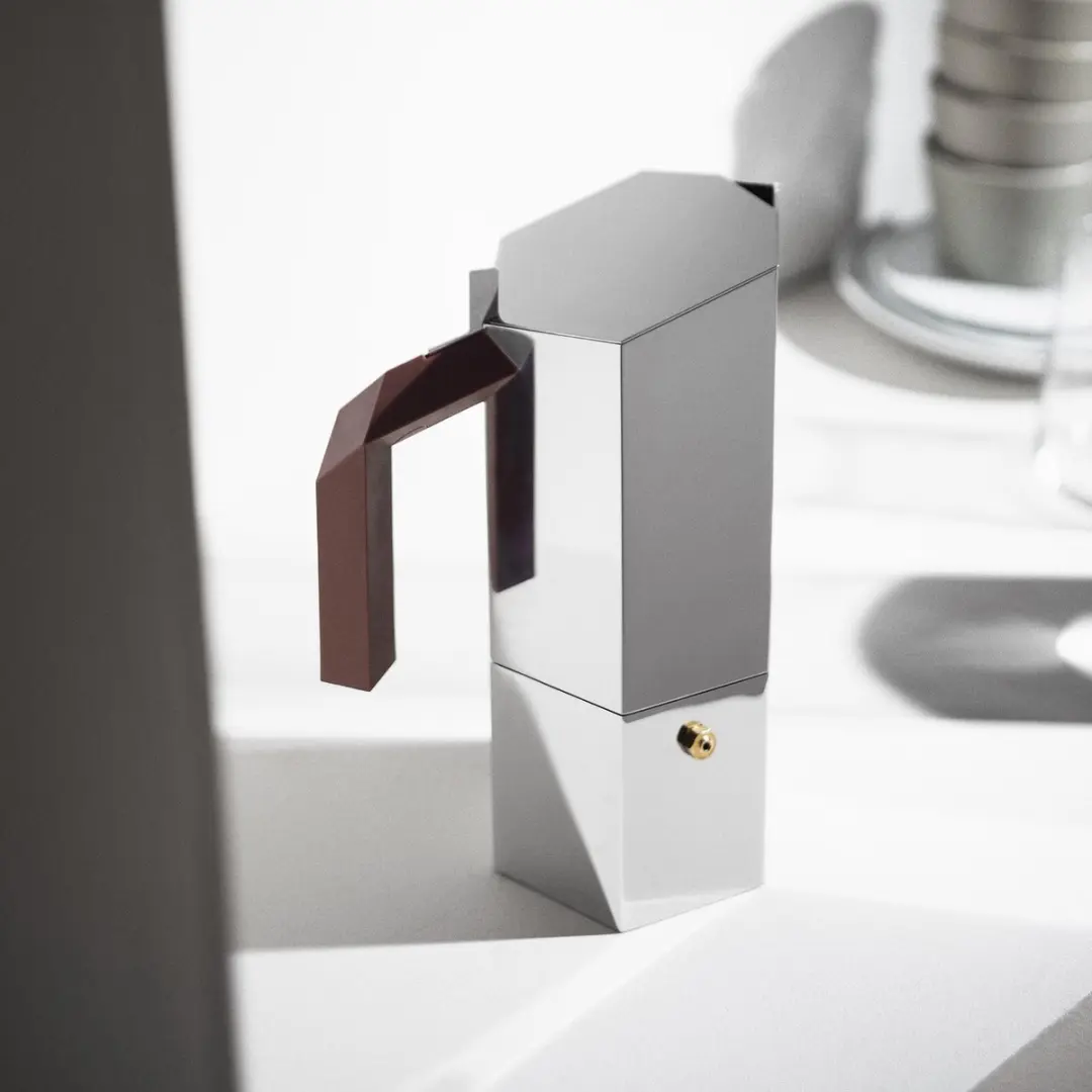 Alessi Menhir Inductie Espressomaker 6 Koppen - Zilver