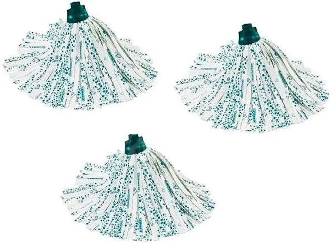 Leifheit Classic Mop Viscose Plus Vervangingskop 3 Stuks - Wit/Turquoise