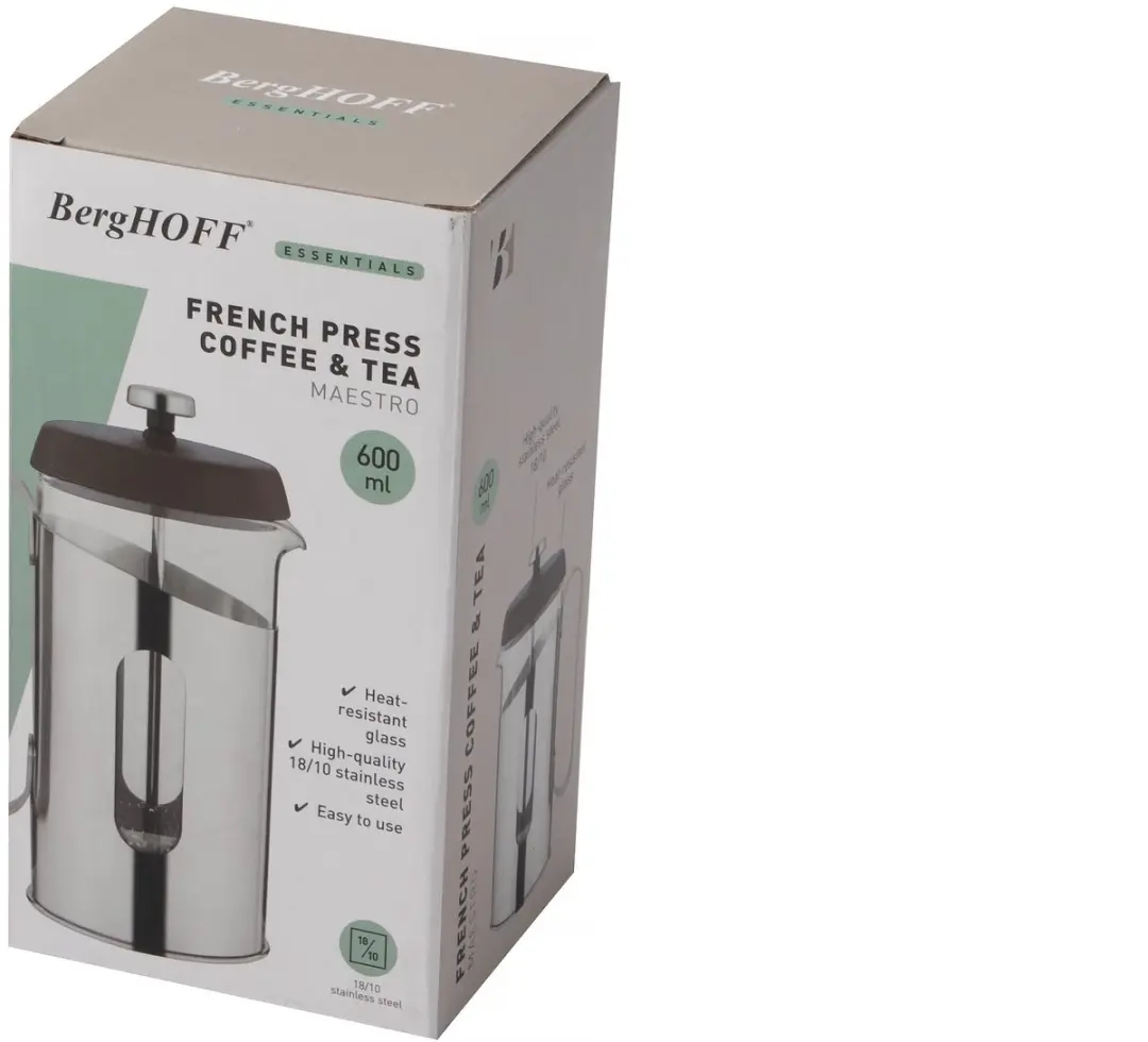 BergHOFF 1107129 Koffie- en theepers 0,60L - Transparant