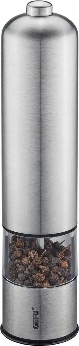 GEFU Trico Elektrische Peper/Zoutmolen 2 Stuks - Keramisch - Zilver