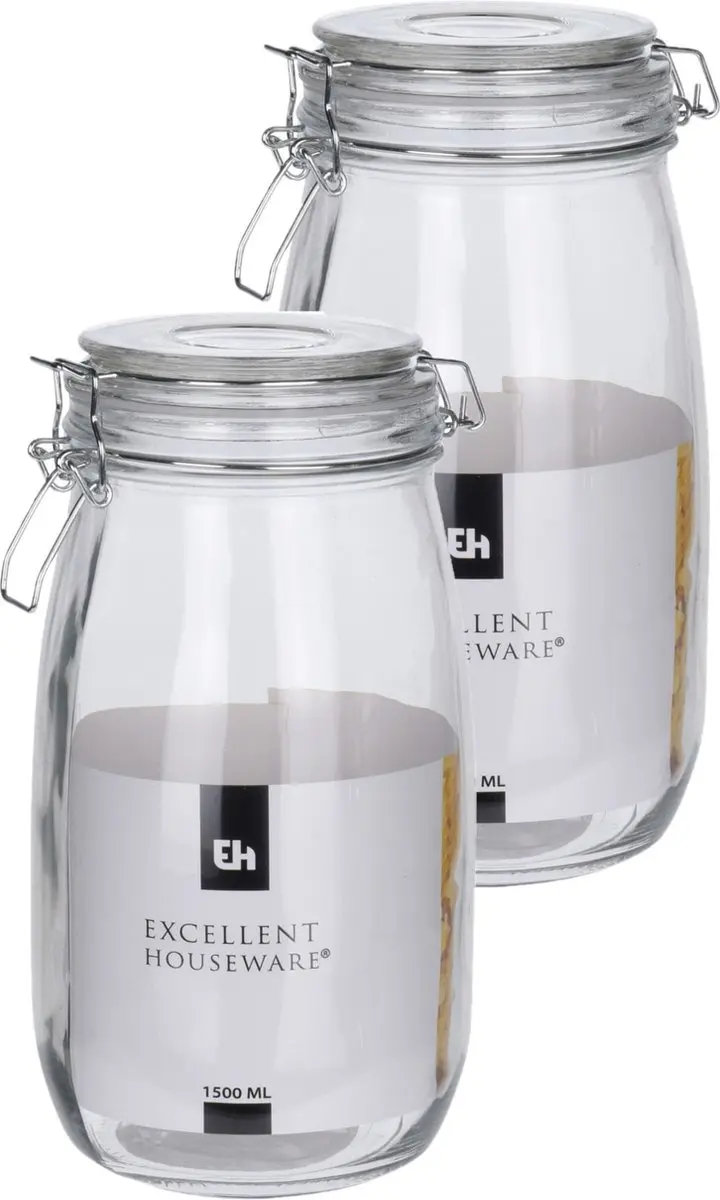 Excellent Houseware Glas Weckpotten 1500ml
