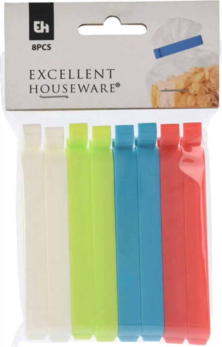 Excellent Houseware Keuken Afsluitclips 16 Stuks - 10cm - Multi