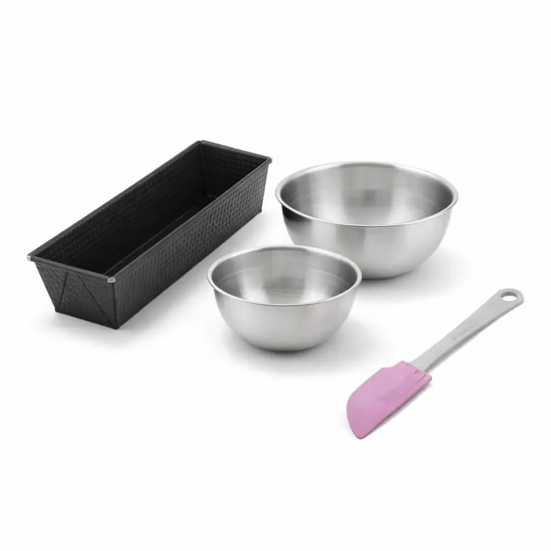 Zenker Set Bakbenodigdheden 30,5cm - Cakevorm + Spatel + 2 Mengkommen - Zwart