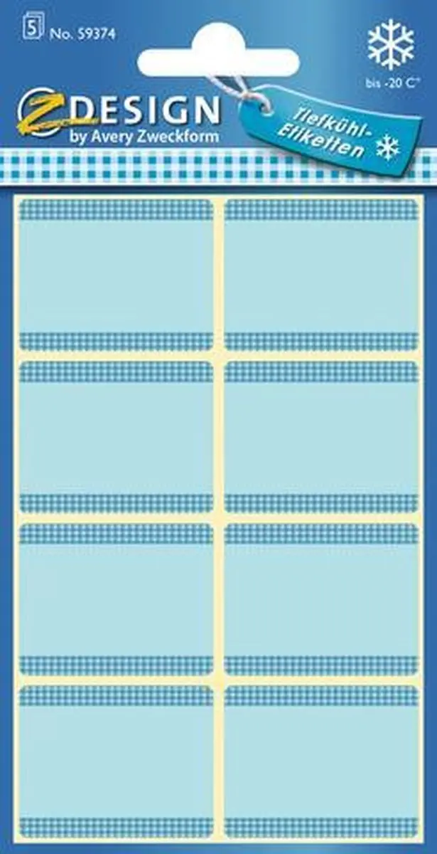 Avery Z-Design Diepvriesetiketten AV-59374 - 40 Stuks - Blauw - afbeelding 6 van 6