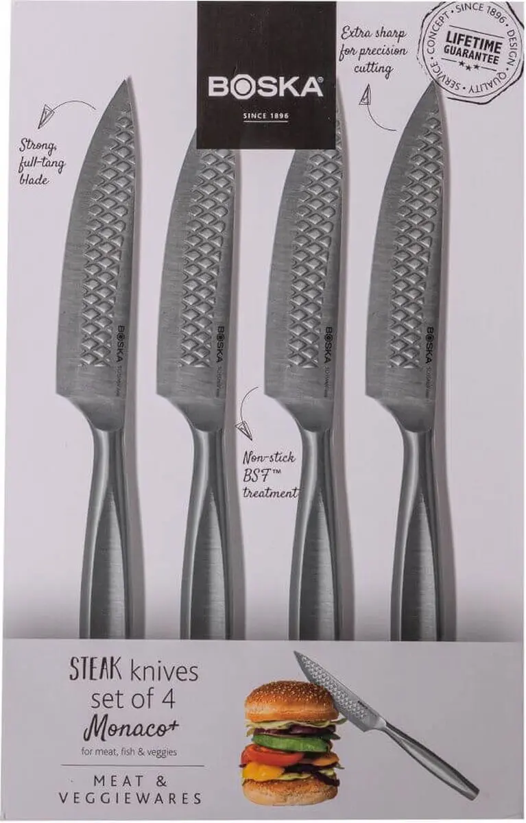 Boska Monaco+ Steakmessen 4-delig - RVS - Zilver
