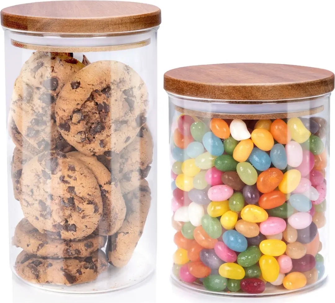 Alpina Foodking Voorraadpotten - 5-delige set 950/600ml - Borosilicaatglas - afbeelding 2 van 4