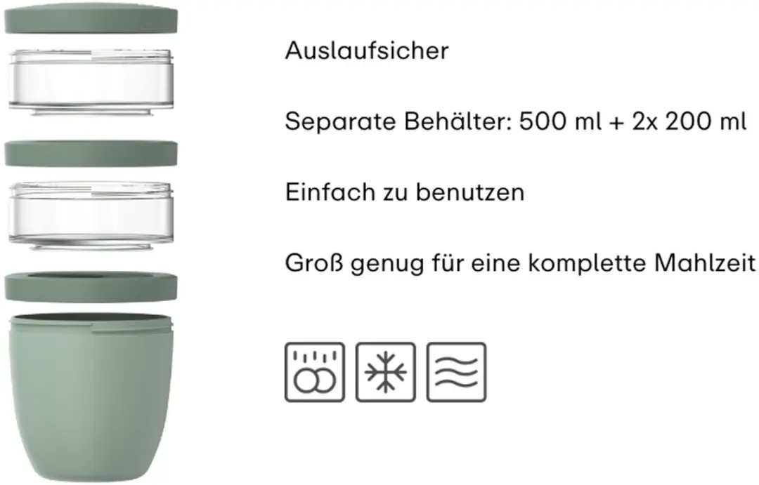 Mepal Ellipse Lunchset 3-delig - 500+200+200ml - Nordic Sage