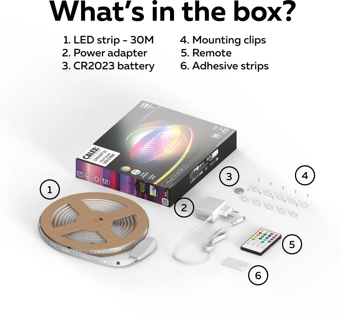 Calex Smart LED Strip RGBIC+CCT 30M - Wifi Muzieksync 1400 Lumen - afbeelding 6 van 6