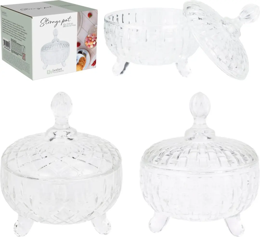 Excellent Houseware Bonbonniere Glas 200ml - Transparant