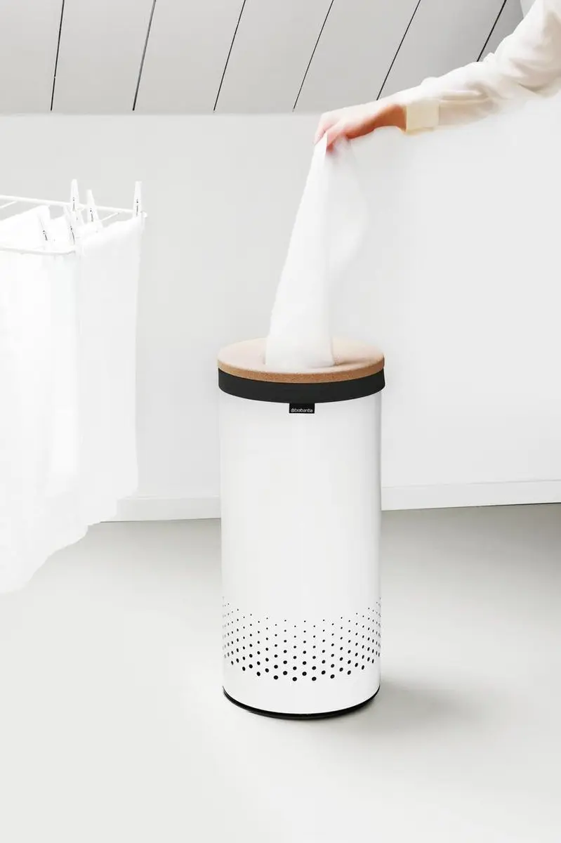 Brabantia Wasmand 35L - Kurken deksel - 30cm - Wit