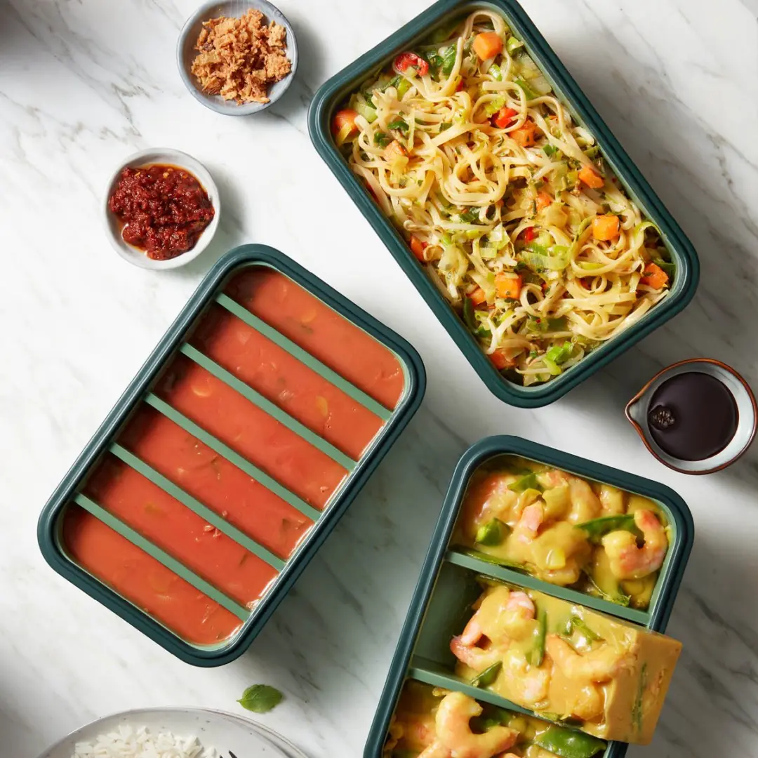 Bourgini Frosti Bits Siliconen Meal Prep Bakjes - 5 Stuks