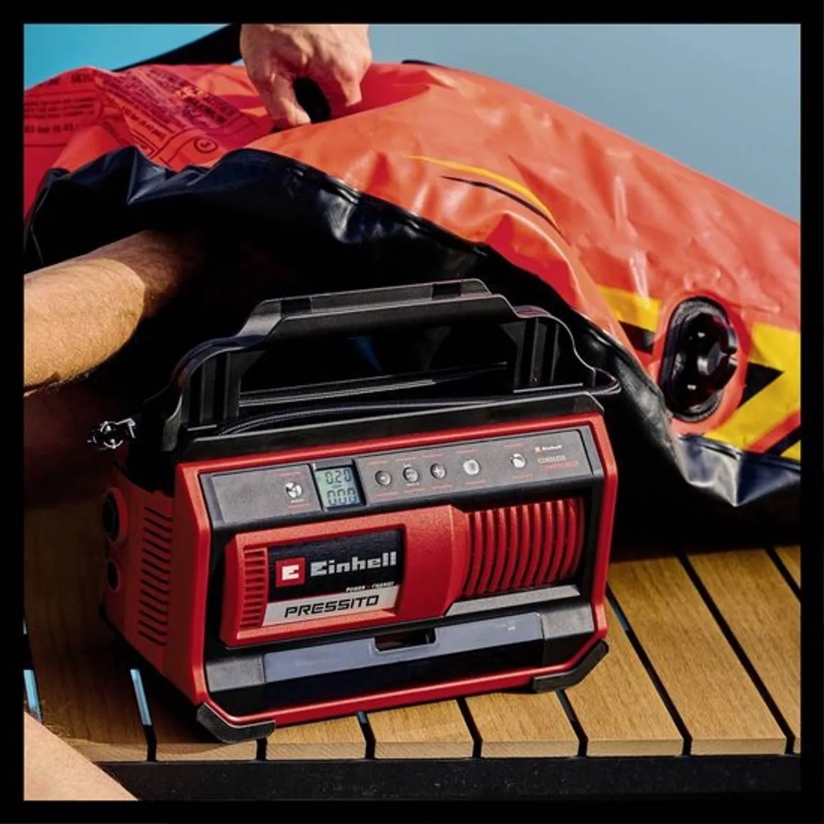 Einhell Accu Compressor PRESSITO 18/25 Li Solo 4020420 - 11 bar - 25/360 l/min - Rood/Zwart