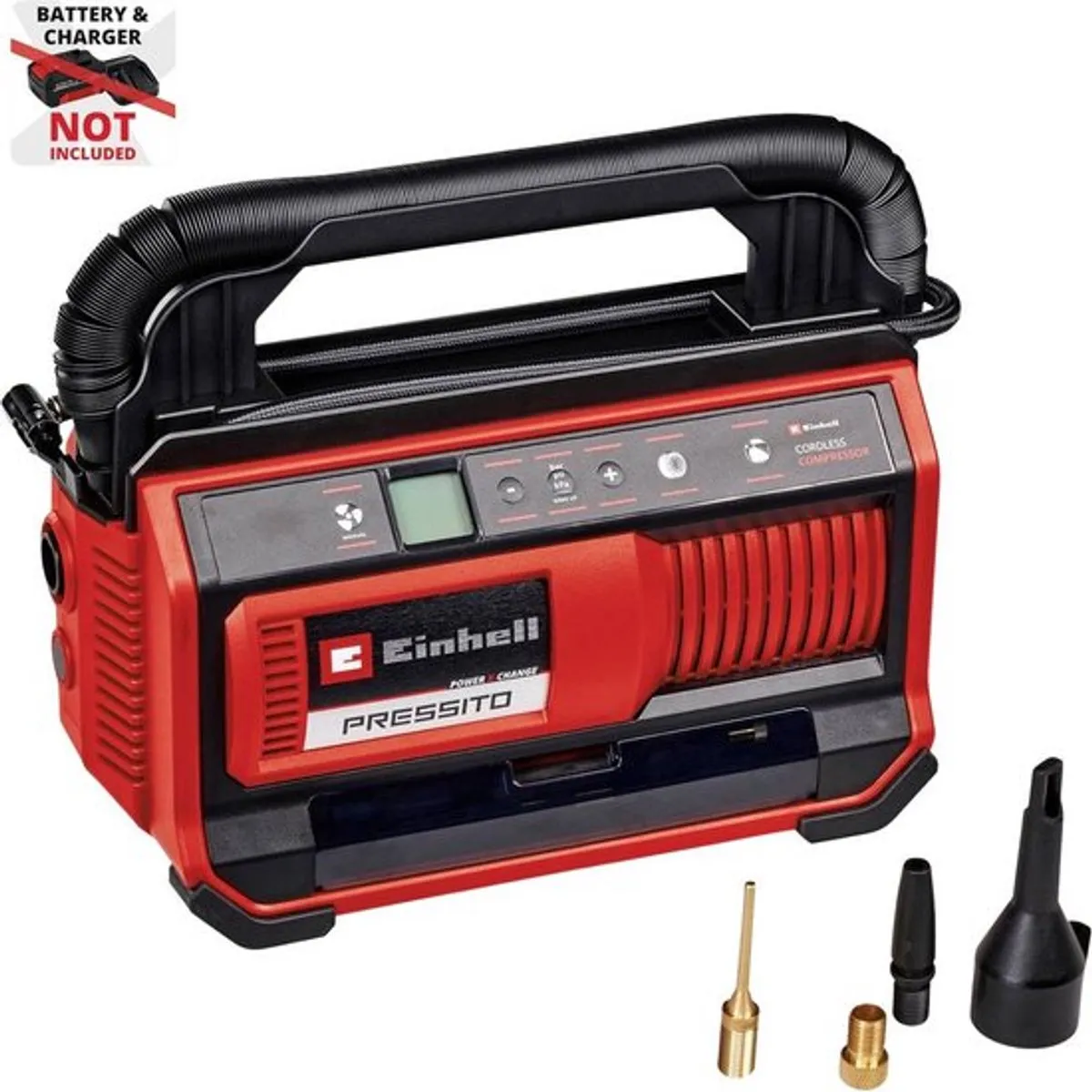 Einhell Accu Compressor PRESSITO 18/25 Li Solo 4020420 - 11 bar - 25/360 l/min - Rood/Zwart