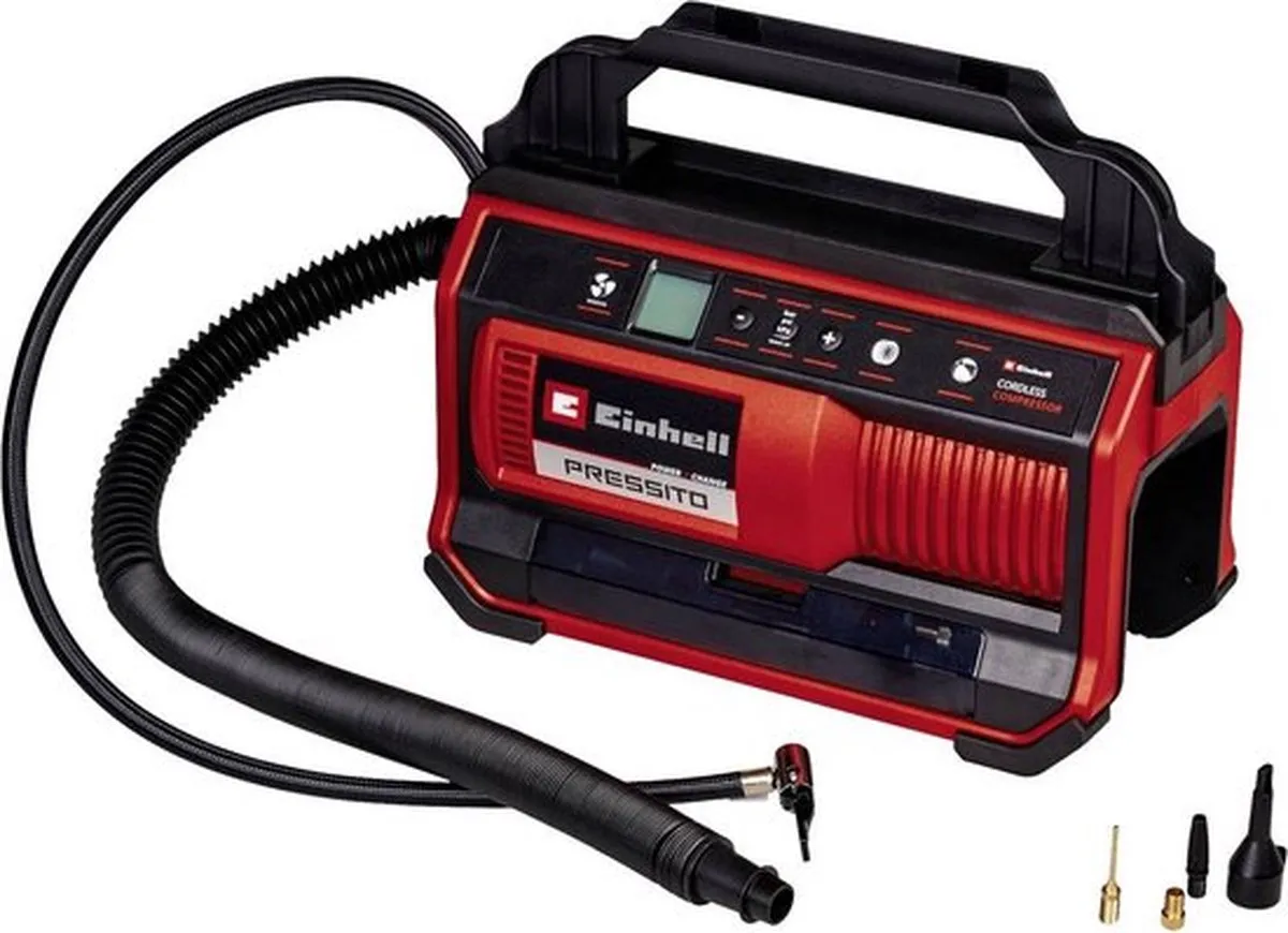 Einhell Accu Compressor PRESSITO 18/25 Li Solo 4020420 - 11 bar - 25/360 l/min - Rood/Zwart