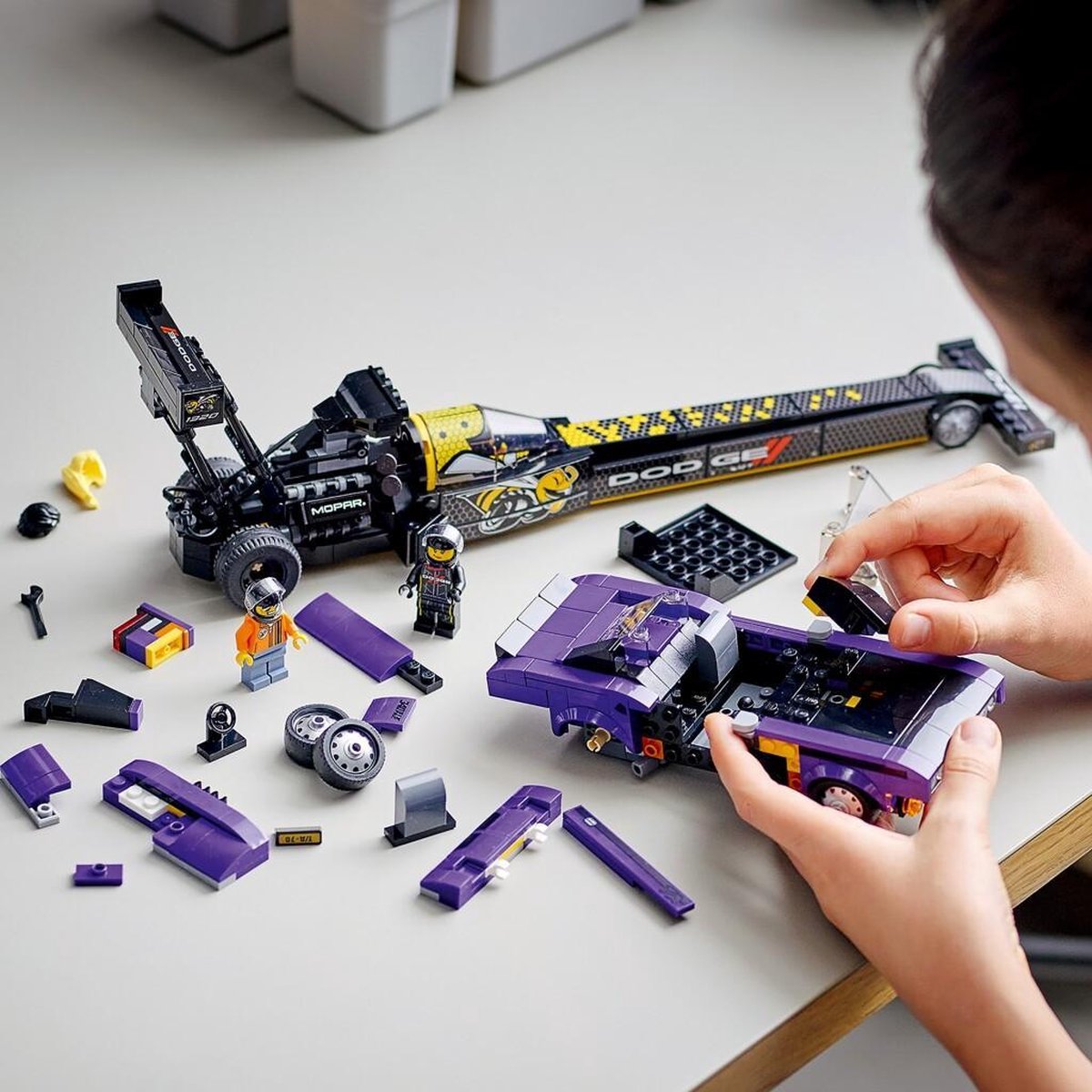 LEGO Speed Champions Mopar Dodge//SRT Top Fuel Dragster en 1970 Dodge Challenger T/A - 76904